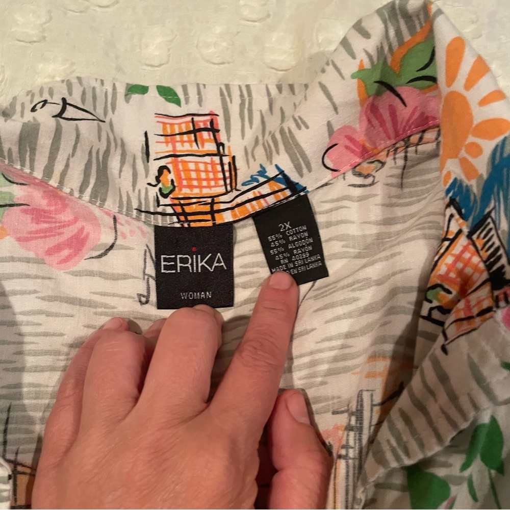 Erika Multicolor Floral and Abstract Blouse - Picture 2 of 4